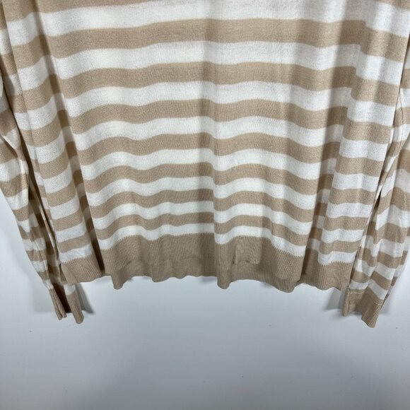 TORRID Pullover Knit Sweater Women's Size 2X Striped Cream Tan Crewneck - Picture 9 of 9
